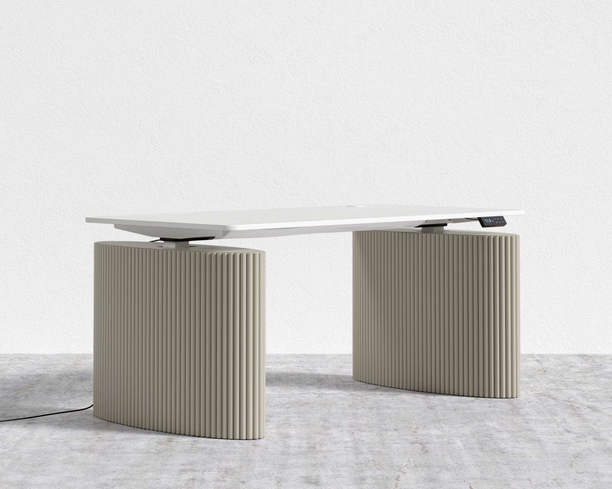 Athena Standing Desk - Alabaster Matte Lacquer, White