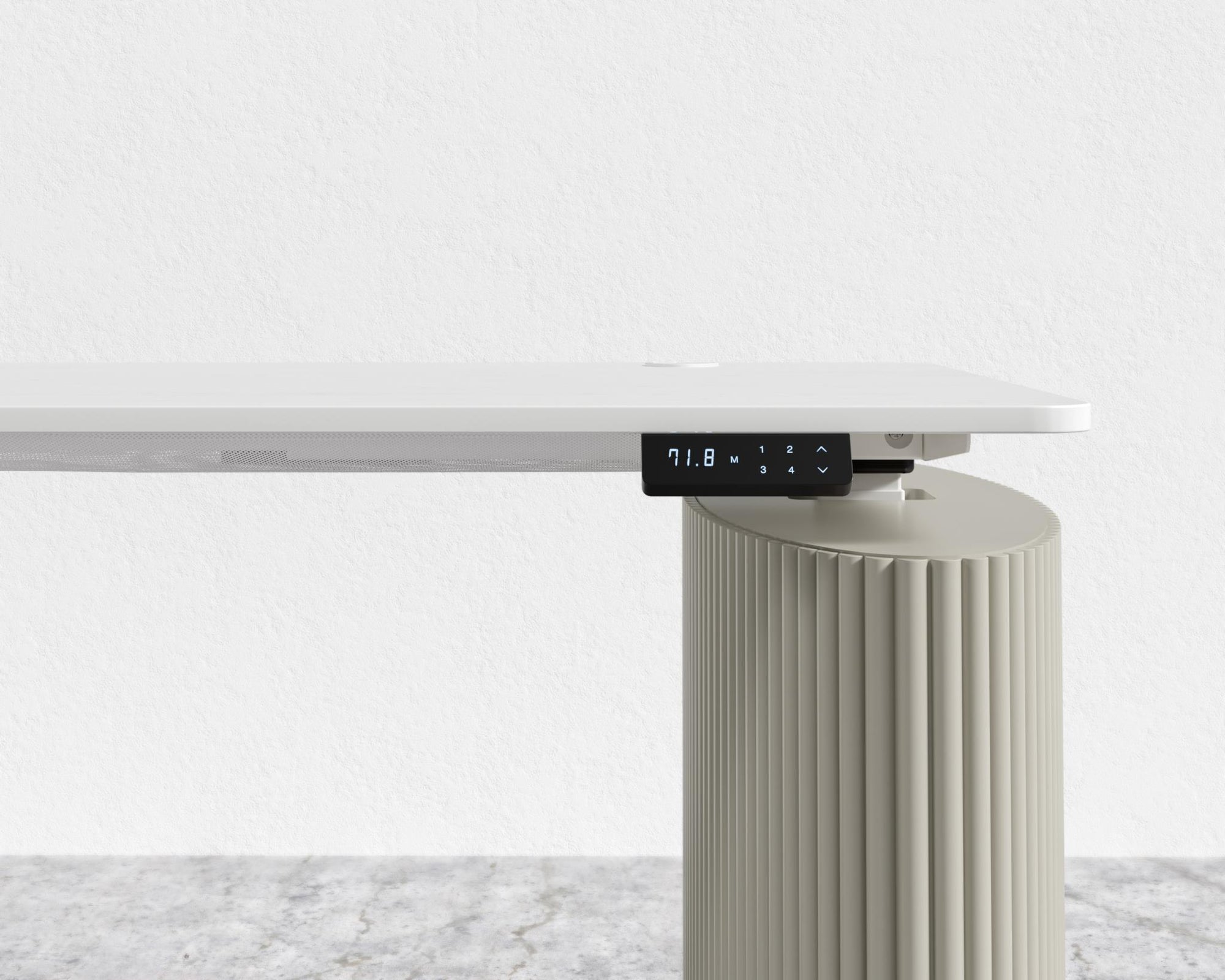 Athena Standing Desk - Alabaster Matte Lacquer, White