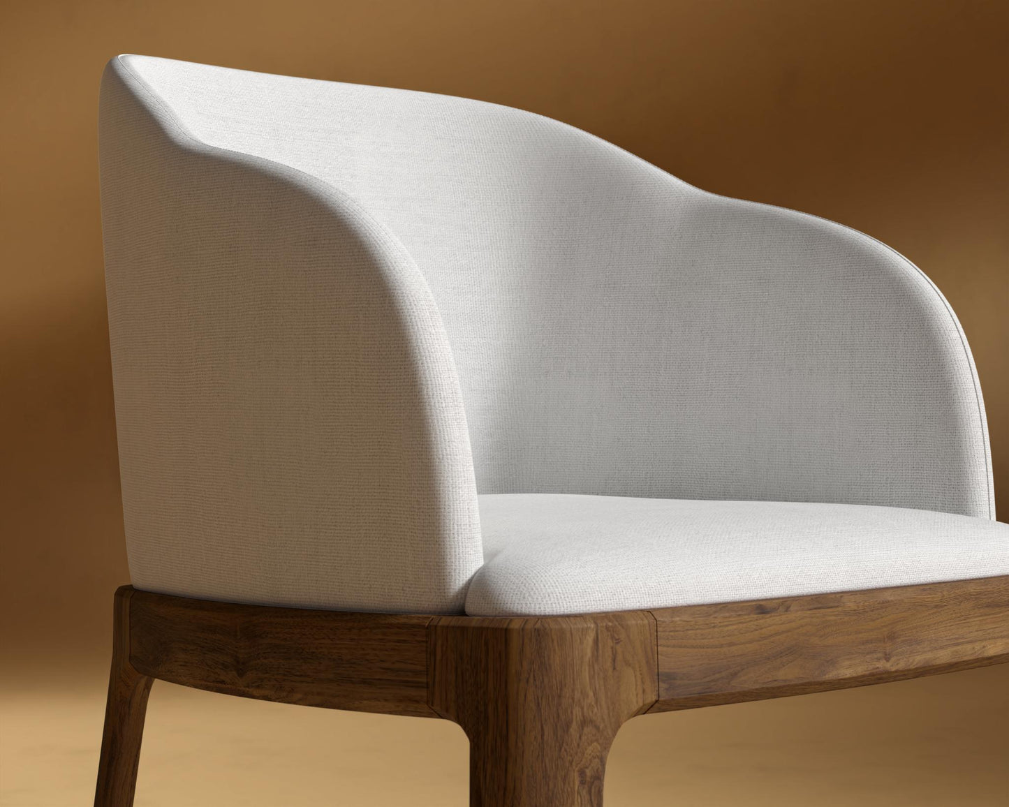 Aubrey Armchair - Walnut Stain, Performance Linen - Swan