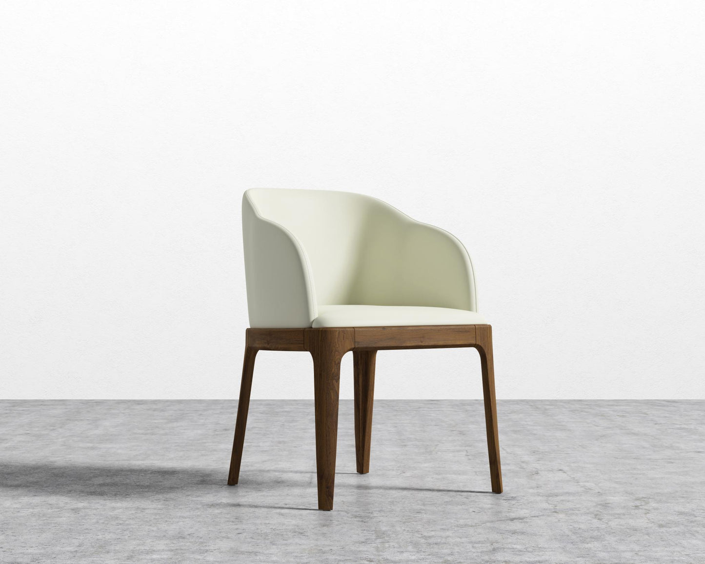 Aubrey Armchair - Walnut Stain, PU Leather - Monaco Cream