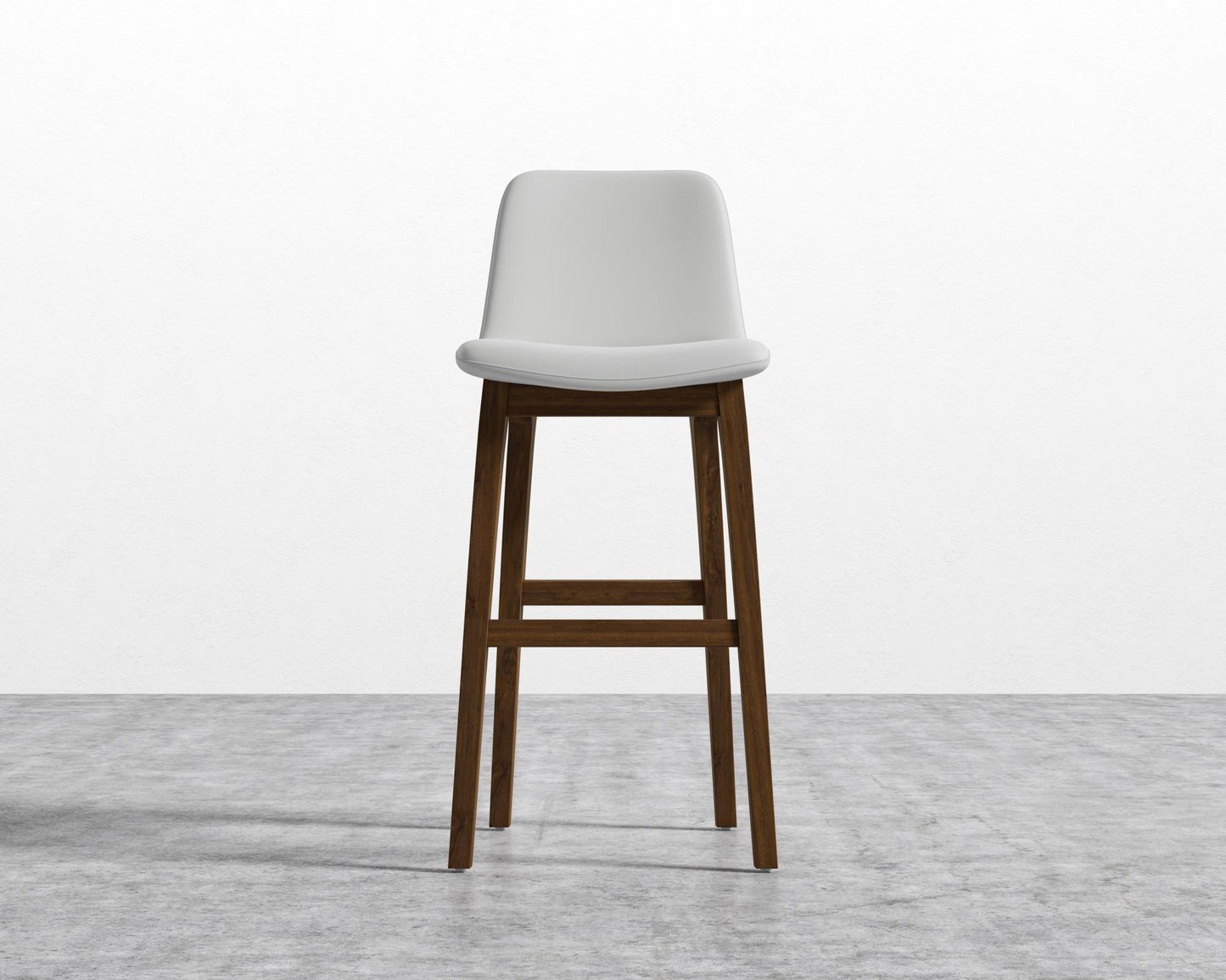Aubrey Barstool - Walnut Stain, Microfiber Leather - Trento Eggshell