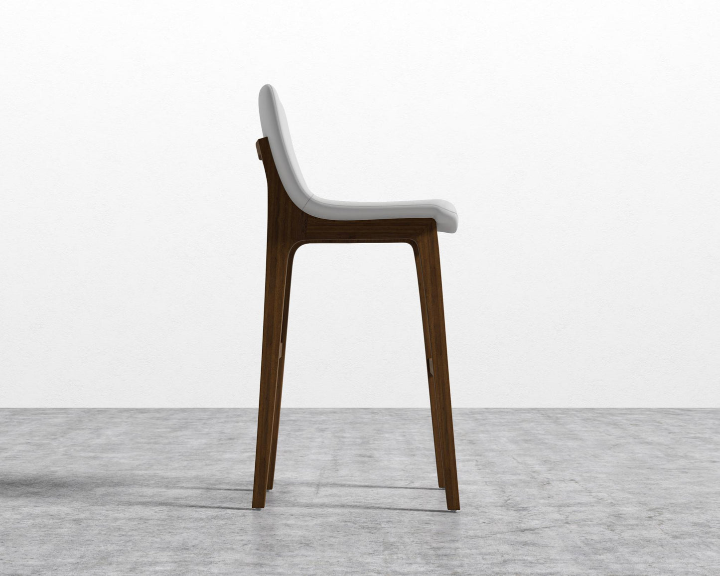 Aubrey Barstool - Walnut Stain, Microfiber Leather - Trento Eggshell