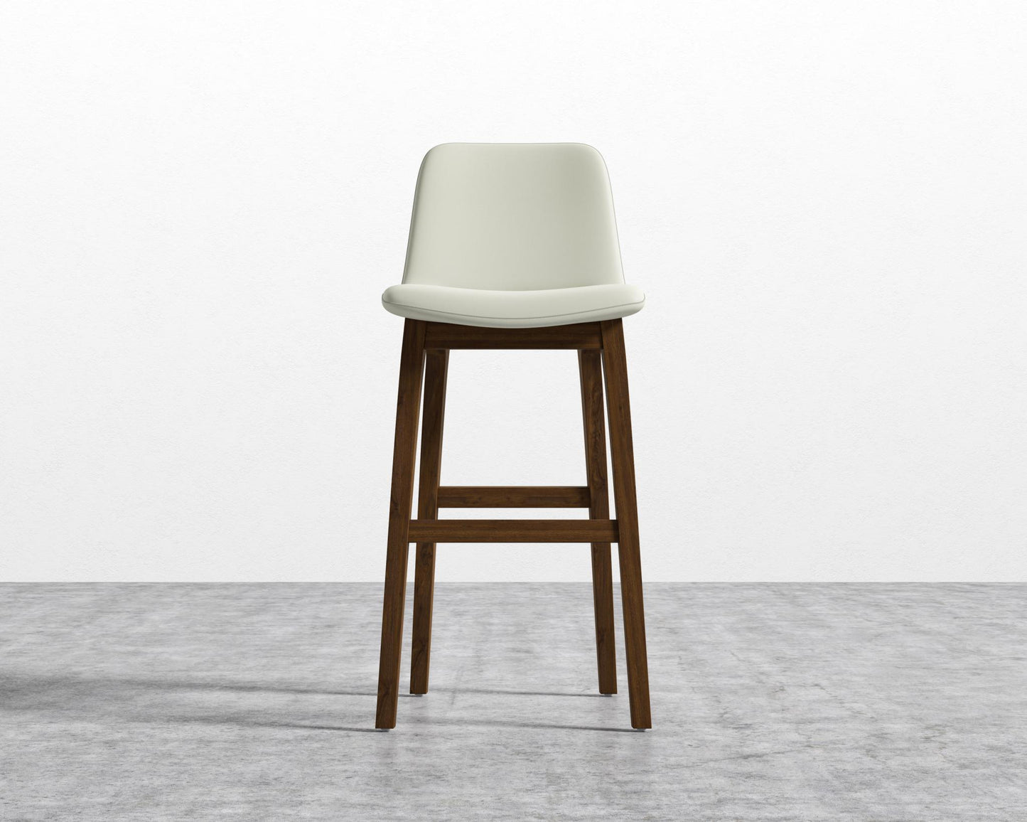 Aubrey Barstool - Walnut Stain, PU Leather - Monaco Cream