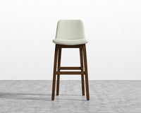 Aubrey Barstool - Walnut Stain, PU Leather - Monaco Cream