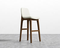 Aubrey Barstool - Walnut Stain, PU Leather - Monaco Cream