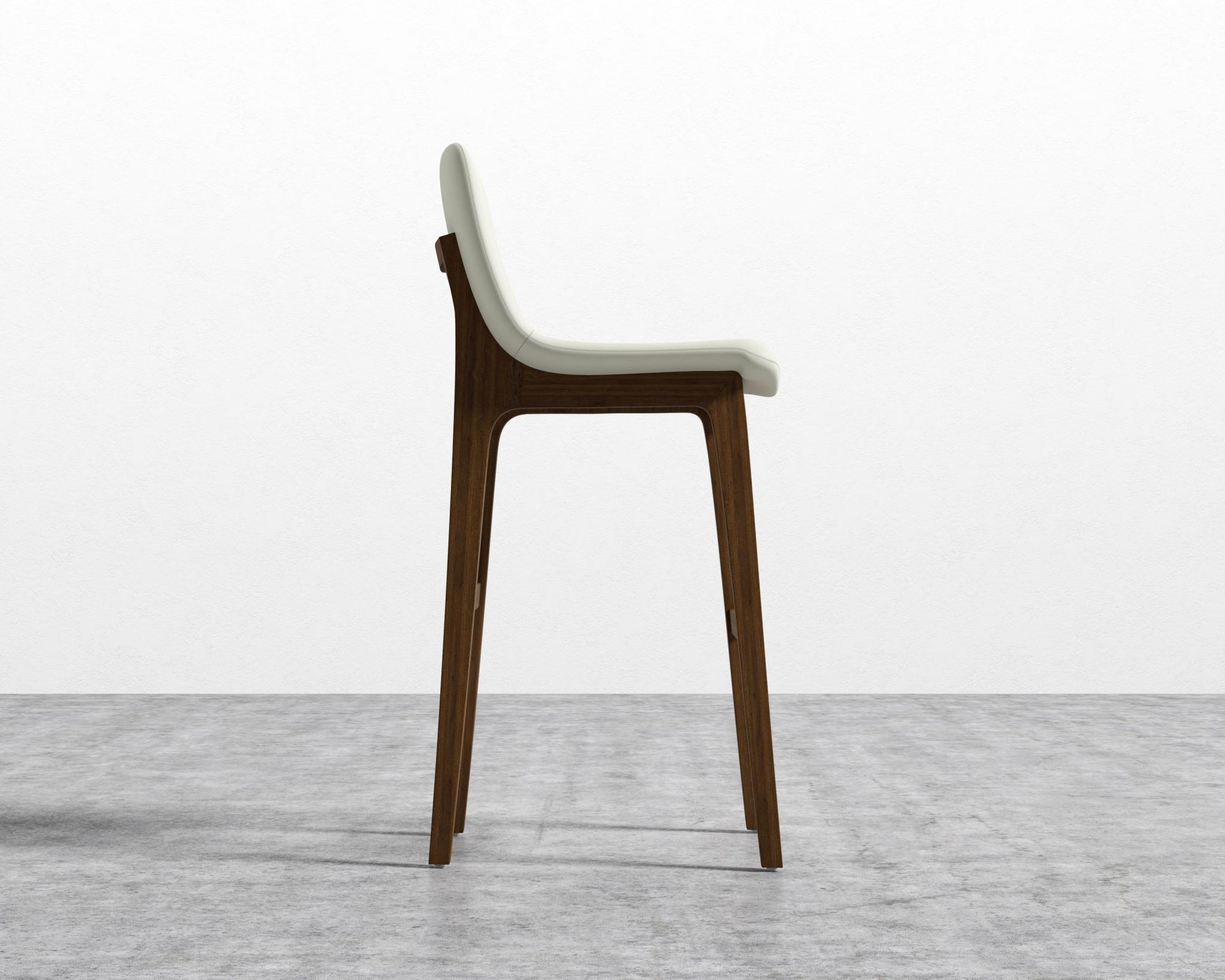Aubrey Barstool - Walnut Stain, PU Leather - Monaco Cream