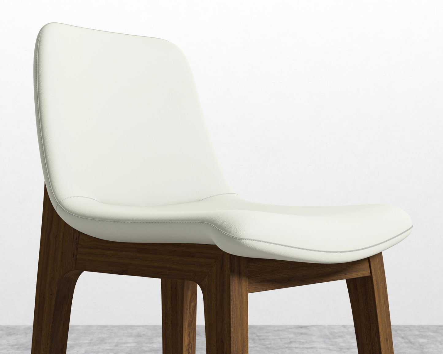 Aubrey Barstool - Walnut Stain, PU Leather - Monaco Cream