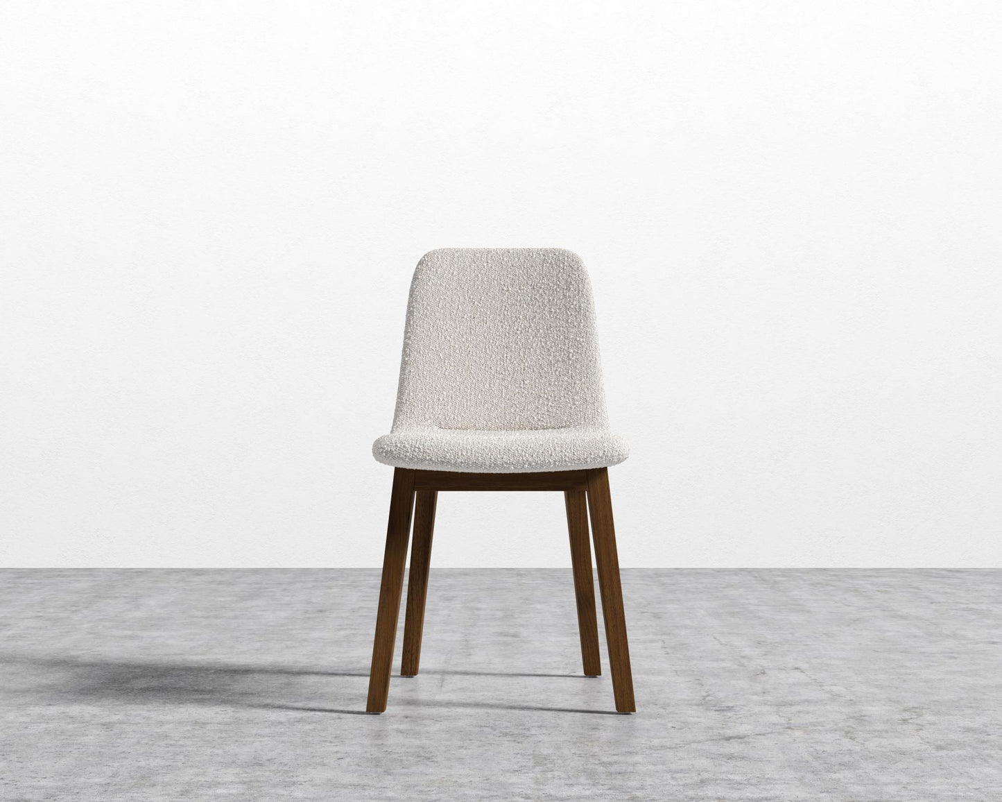 Aubrey Side Chair - Walnut Stain, Chatou Bouclé - Pearl