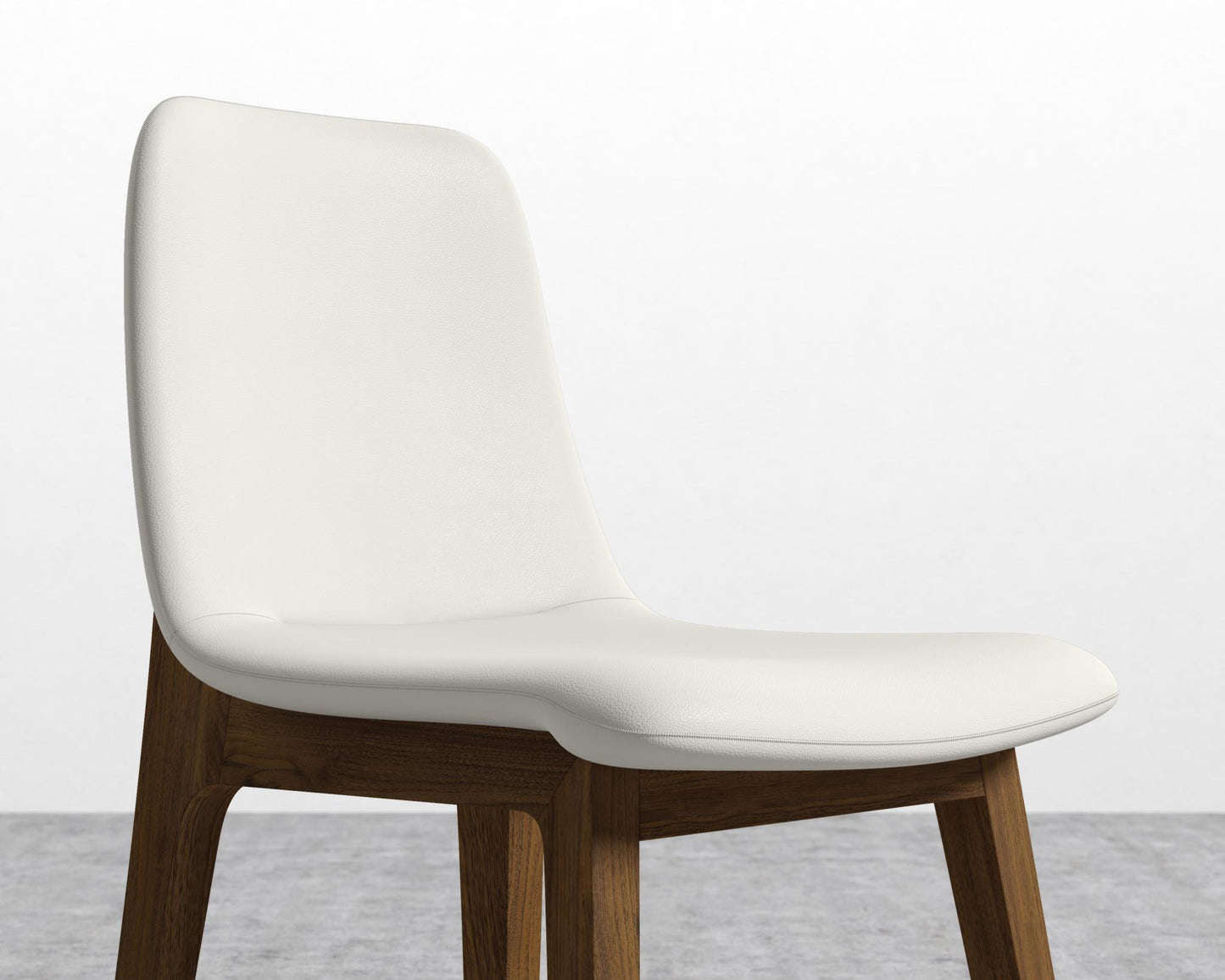 Aubrey Side Chair - Walnut Stain, Microfiber Leather - Trento Eggshell