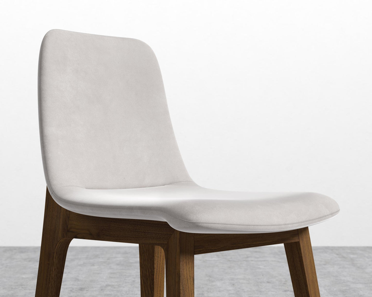 Aubrey Side Chair - Walnut Stain, Venice Vegan Suede - Chiffon