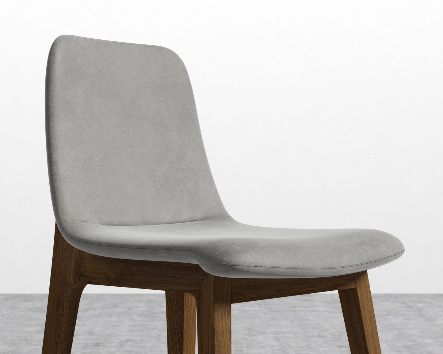 Aubrey Side Chair - Walnut Stain, Venice Vegan Suede - Strato