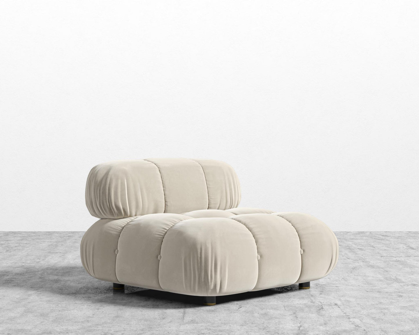 Belia Armless - Signature Plush Velvet - Warm Taupe