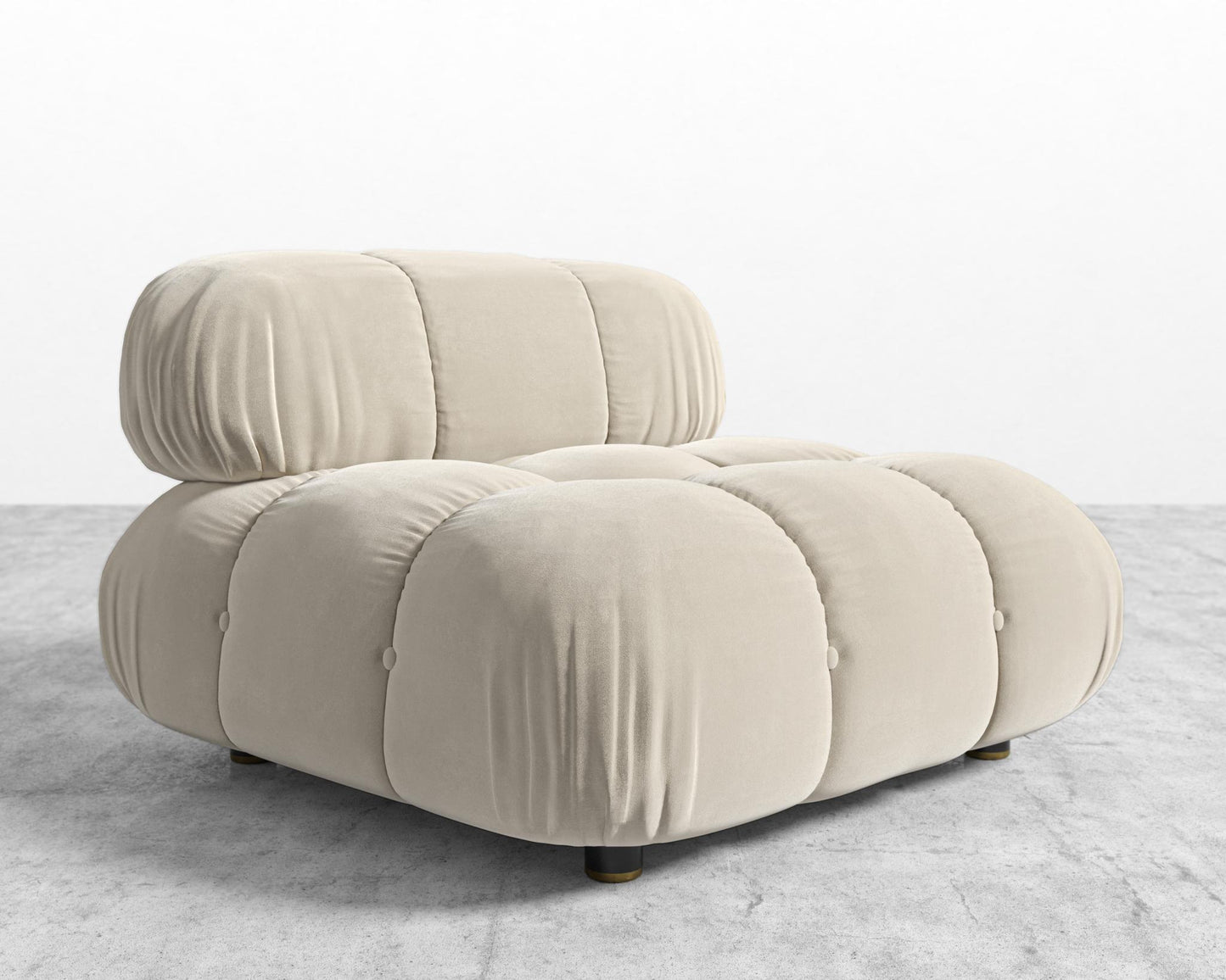Belia Armless - Signature Plush Velvet - Warm Taupe