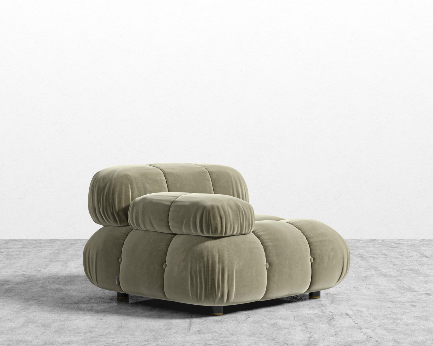 Belia Left Arm - Signature Plush Velvet - Olive Green