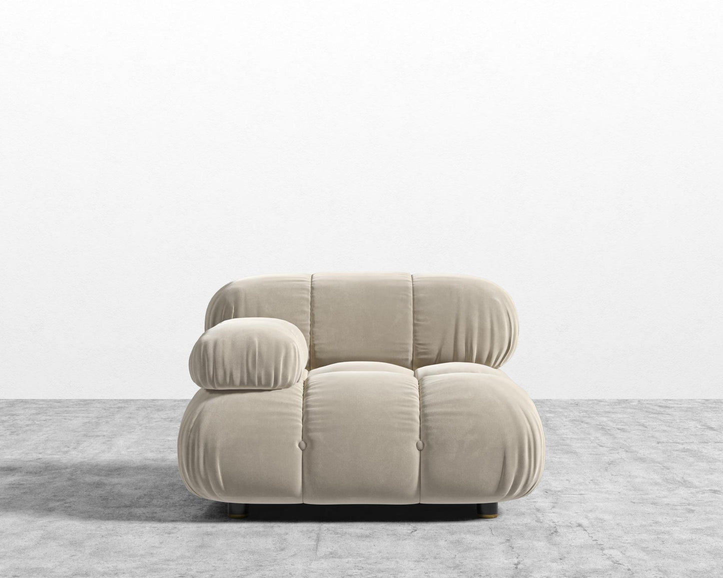 Belia Left Arm - Signature Plush Velvet - Warm Taupe