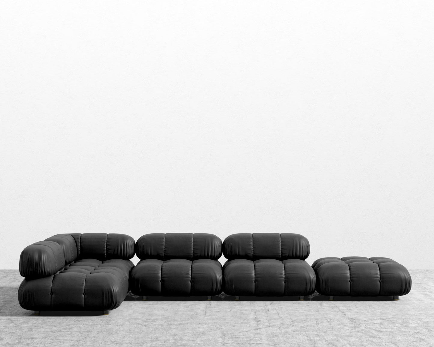 Belia Modular Sectional - Microfiber Leather - Trento Jet Black