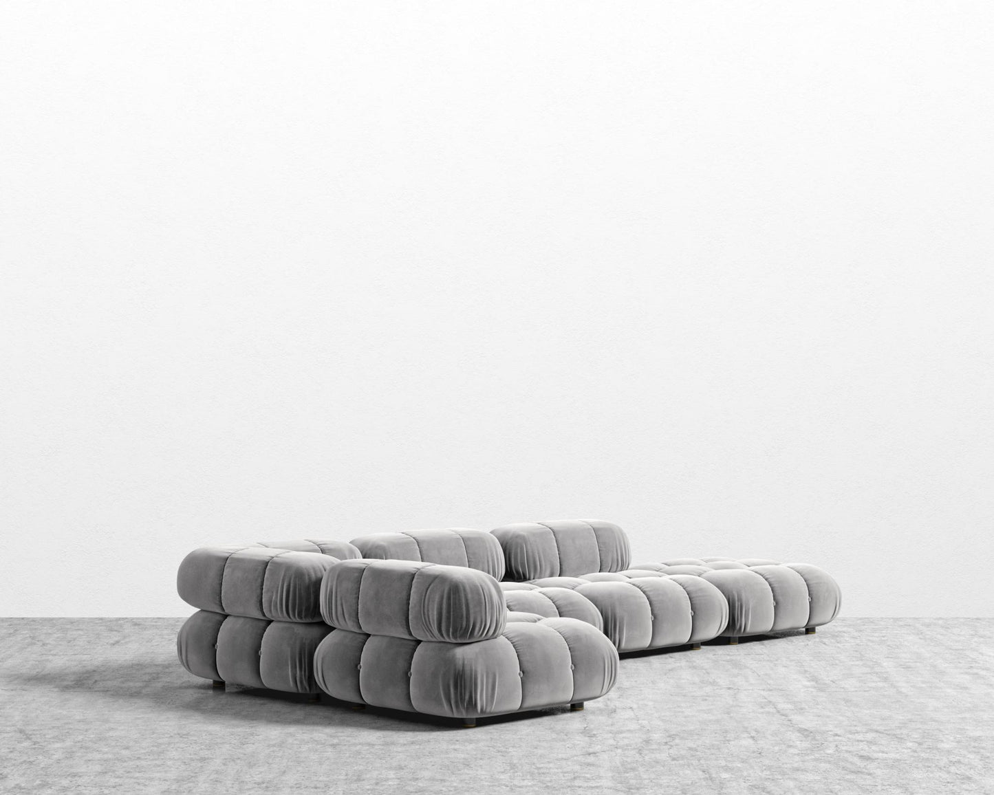 Belia Modular Sectional - Plush Velvet - Glacier Grey