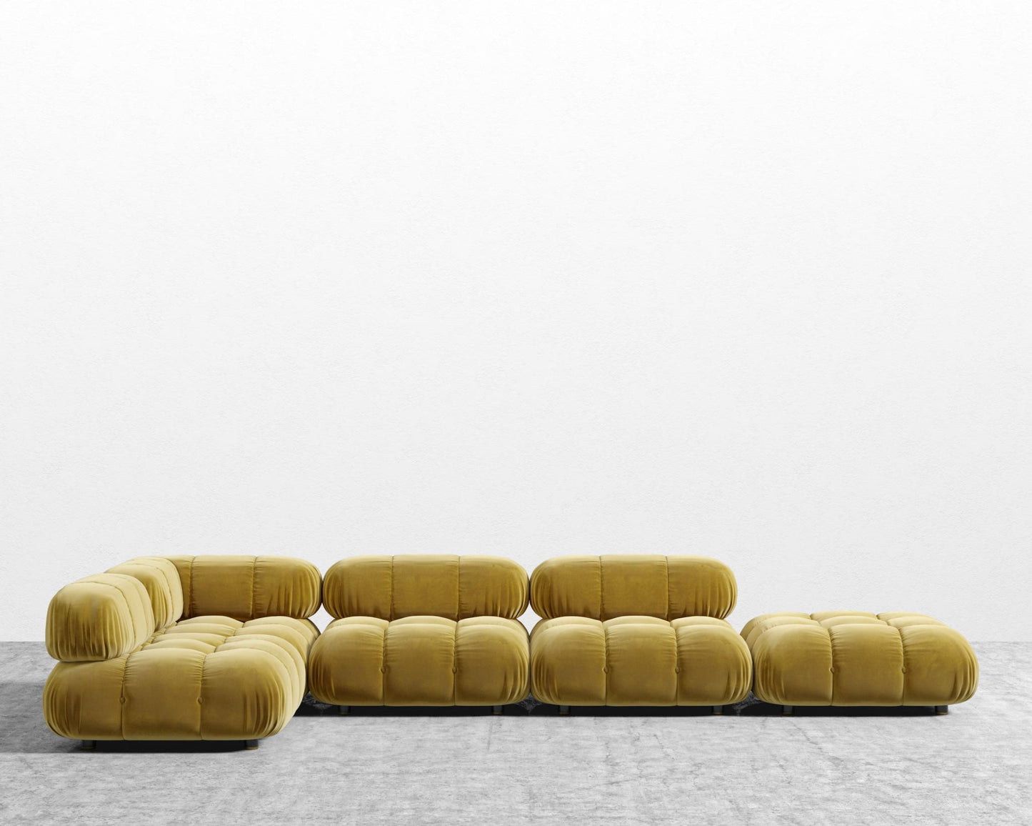 Belia Modular Sectional - Plush Velvet - Golden Beryl