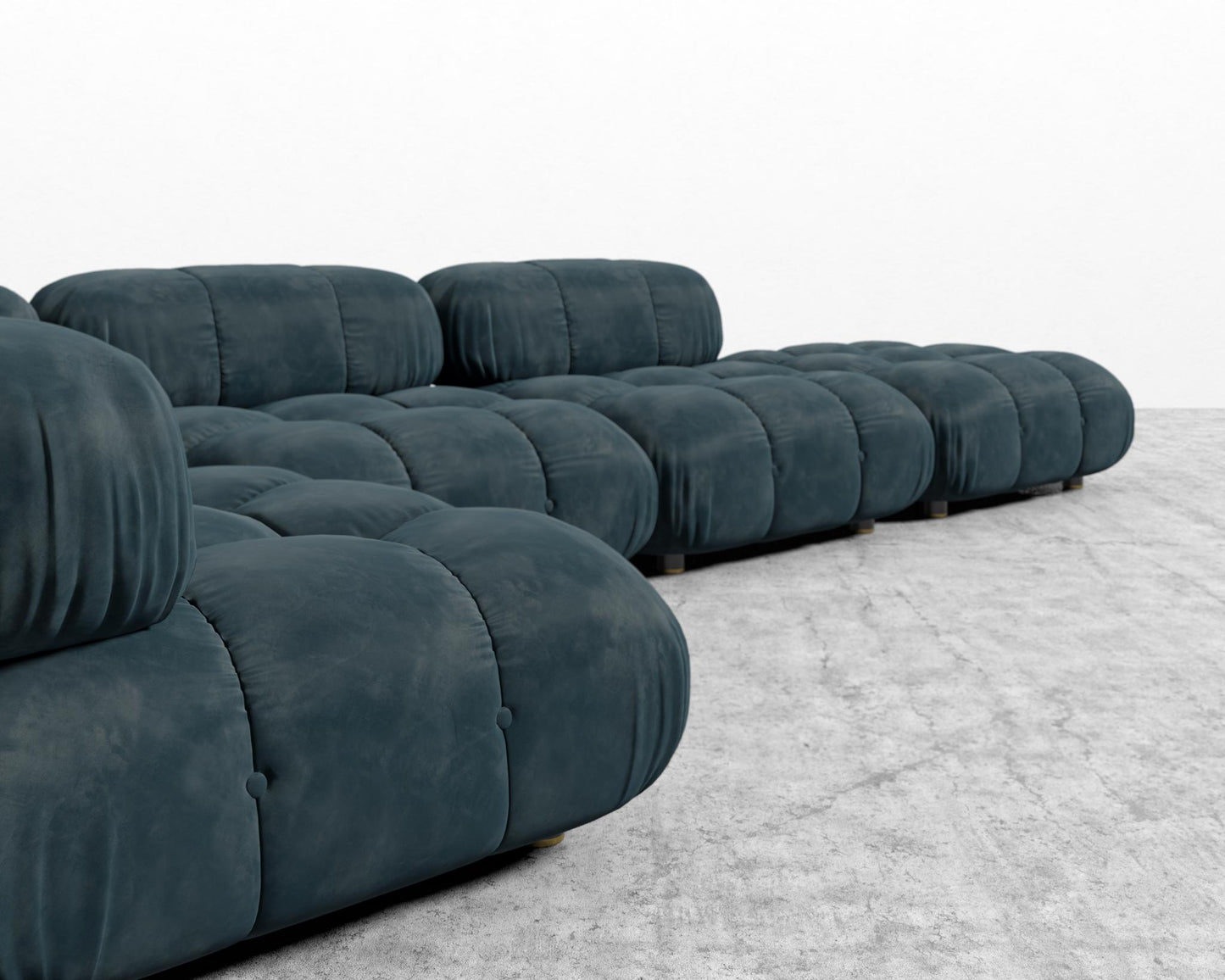 Belia Modular Sectional - Plush Velvet - Prussian
