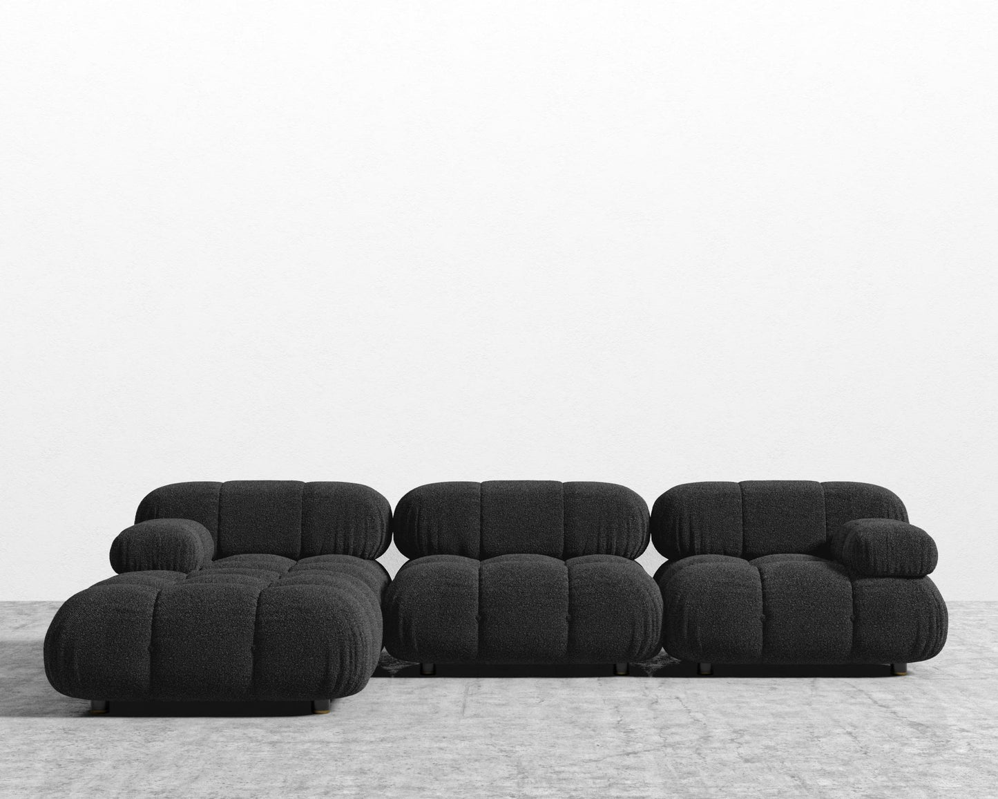 Belia Sectional Sofa - Chatou Bouclé - Caviar