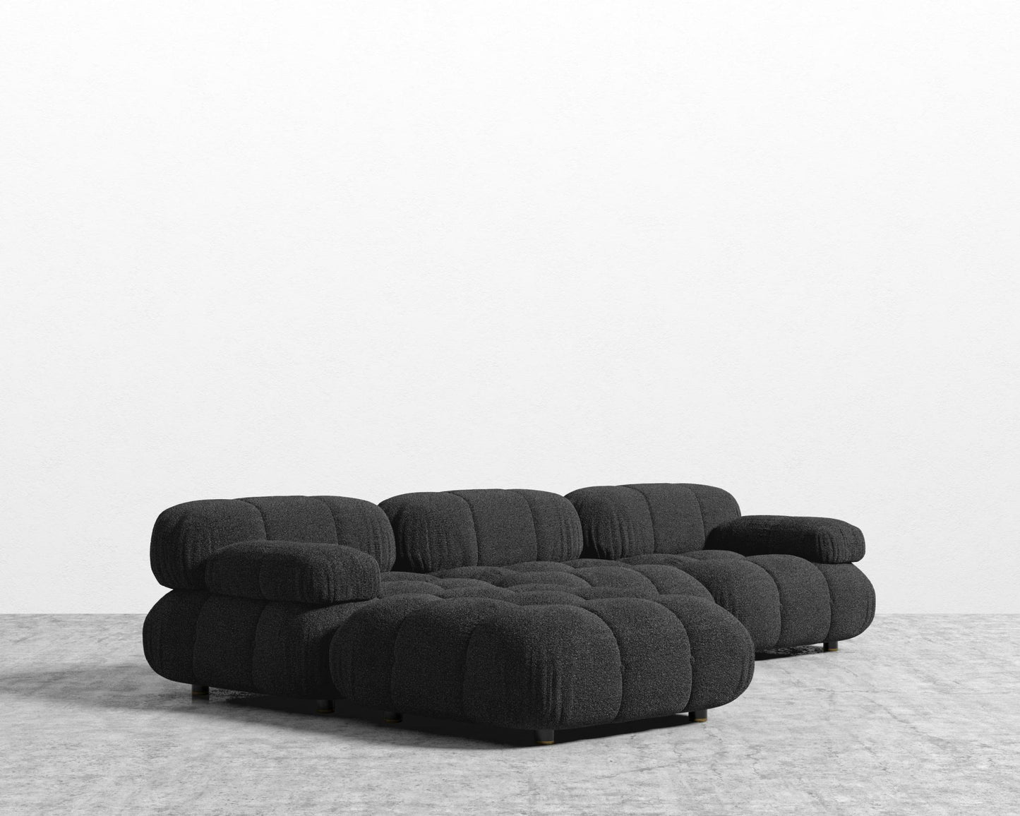 Belia Sectional Sofa - Chatou Bouclé - Caviar
