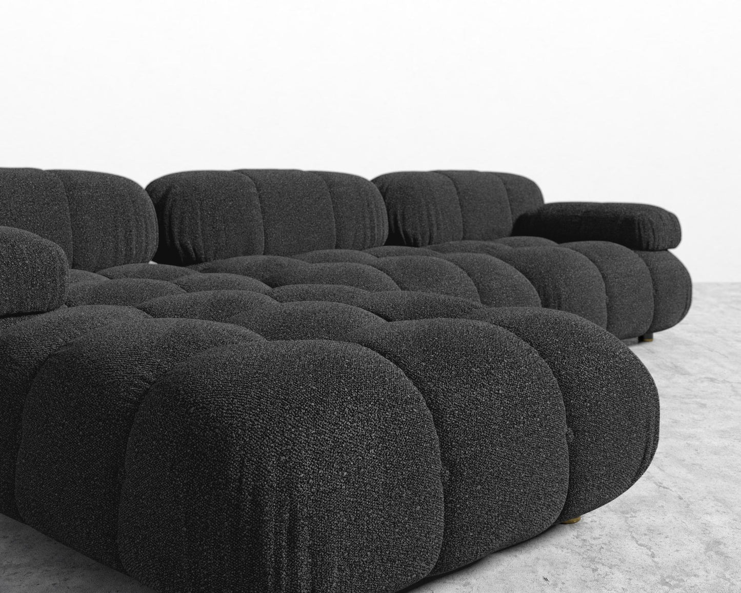 Belia Sectional Sofa - Chatou Bouclé - Caviar