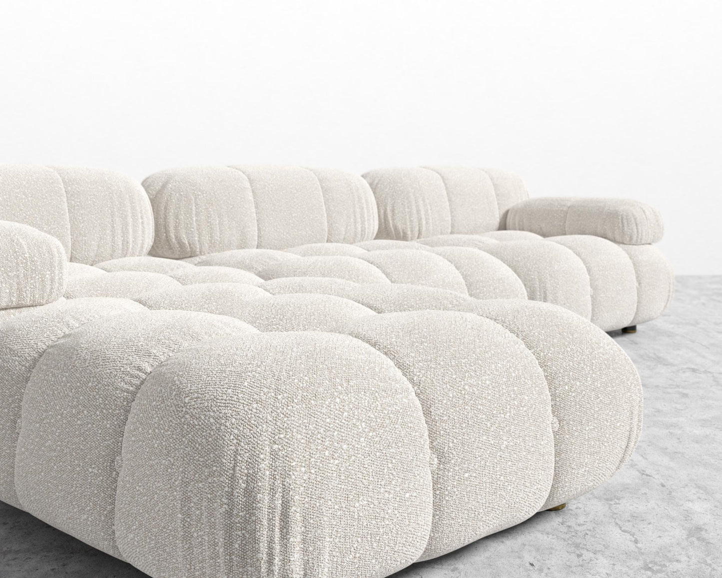 Belia Sectional Sofa - Chatou Bouclé - Pearl