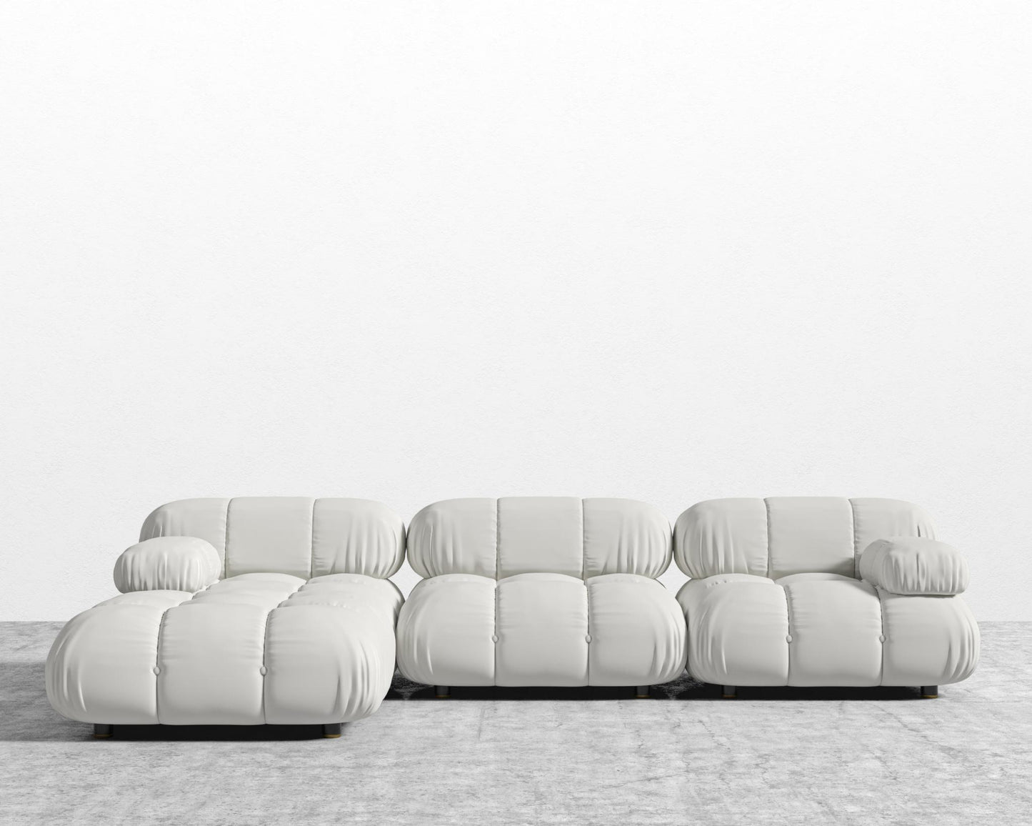Belia Sectional Sofa - Microfiber Leather - Trento Eggshell
