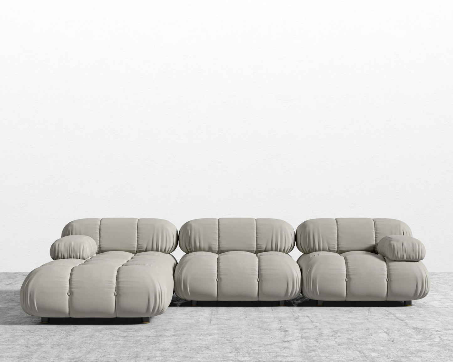 Belia Sectional Sofa - Microfiber Leather - Trento Taupe