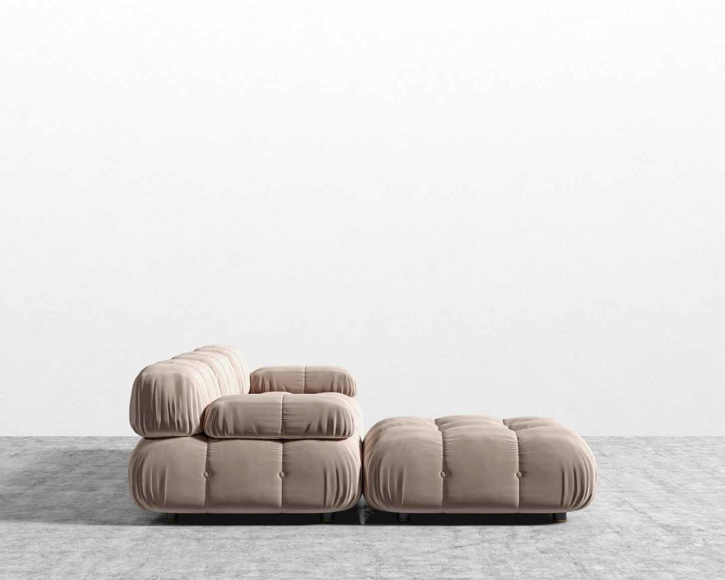 Belia Sectional Sofa - Plush Velvet - Blush