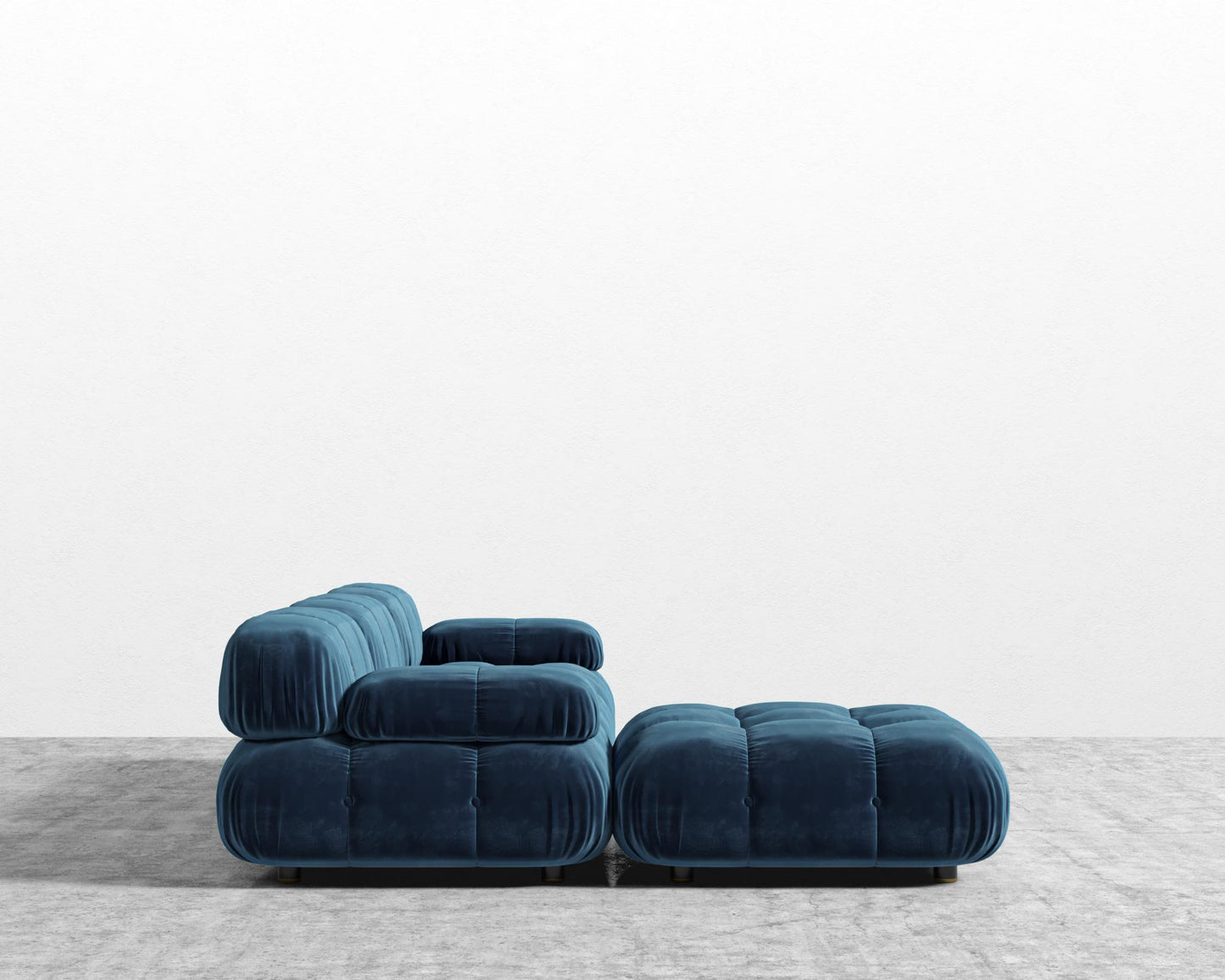 Belia Sectional Sofa - Plush Velvet - Cobalt