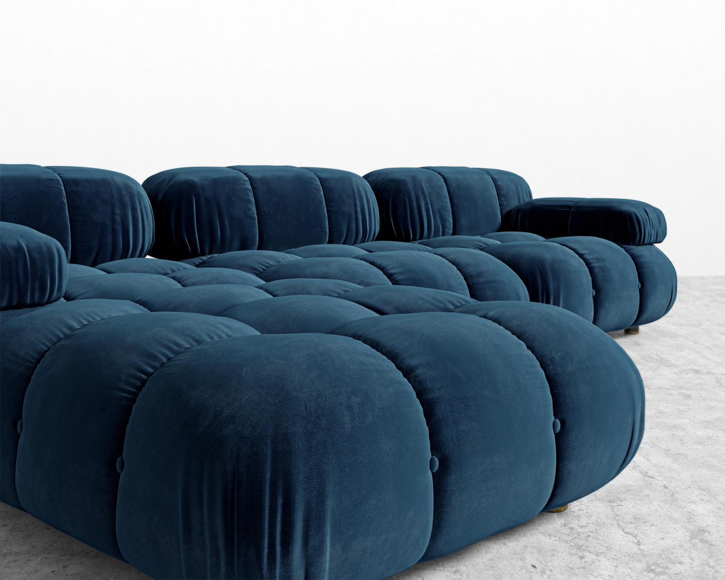 Belia Sectional Sofa - Plush Velvet - Cobalt