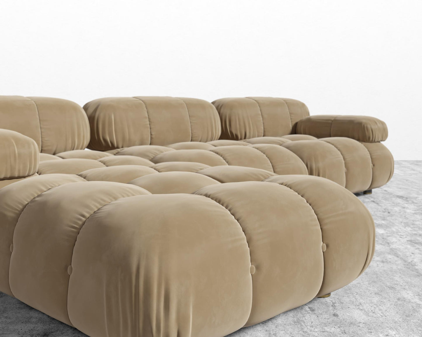 Belia Sectional Sofa - Plush Velvet - Dune