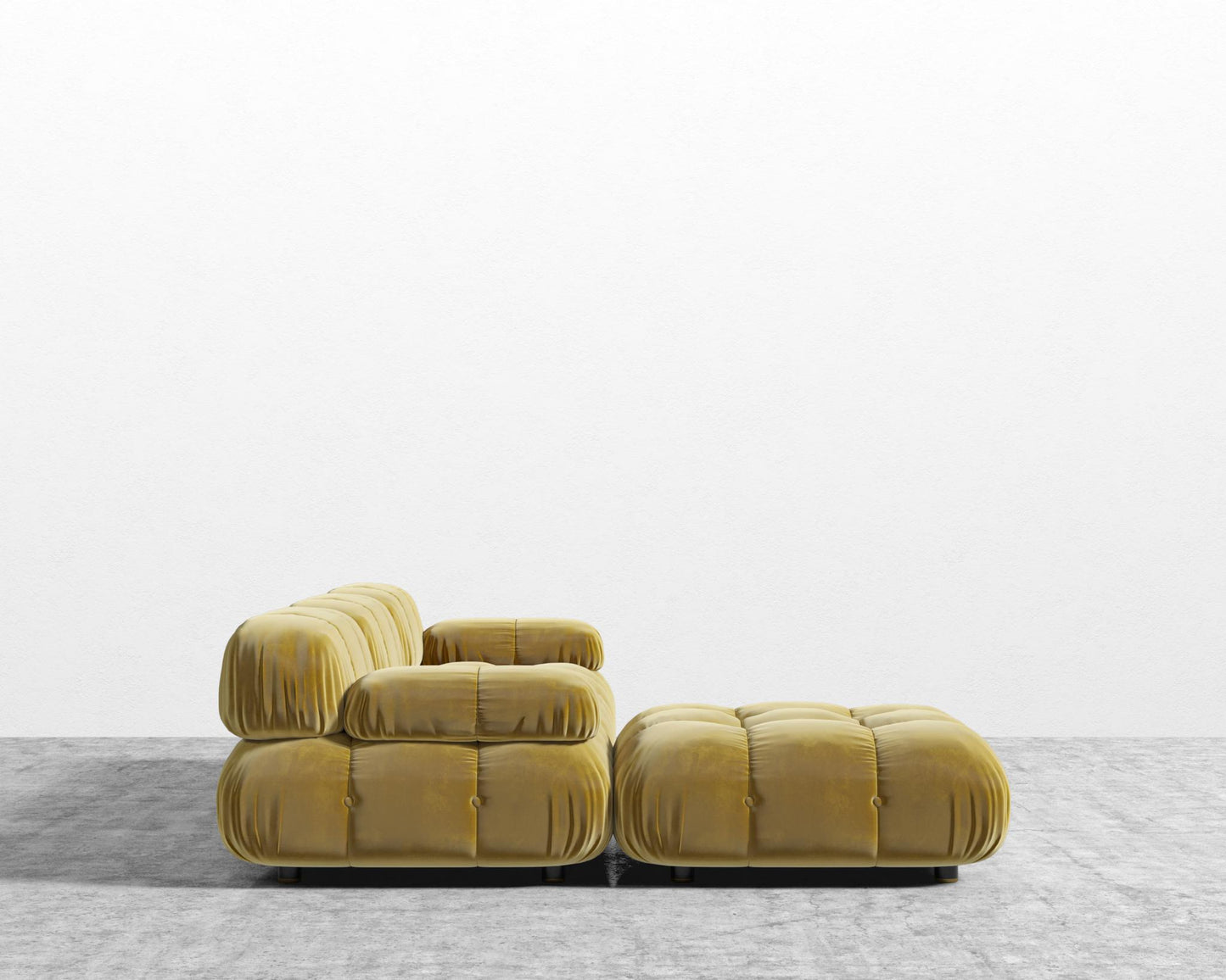 Belia Sectional Sofa - Plush Velvet - Golden Beryl