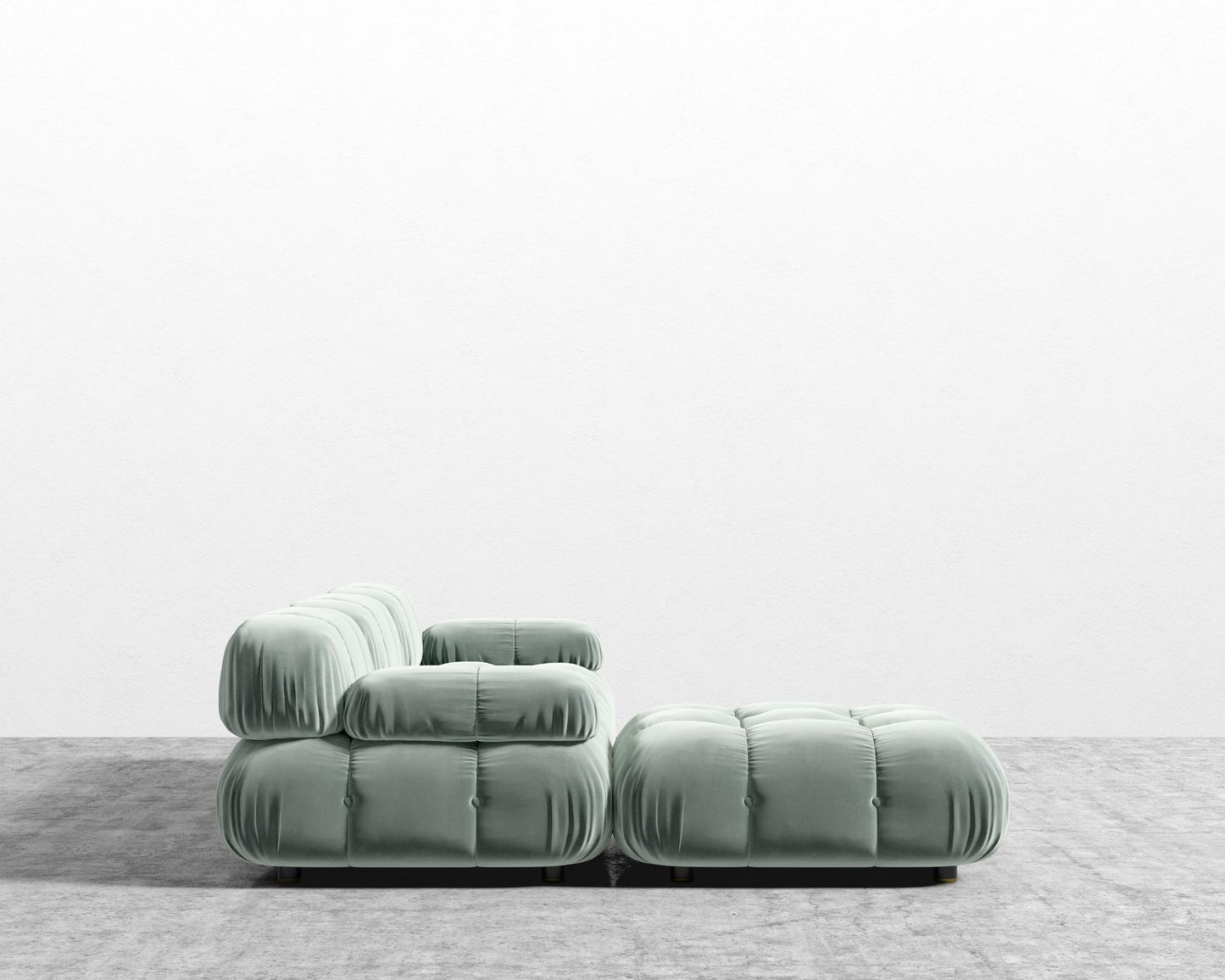 Belia Sectional Sofa - Plush Velvet - Moonstone