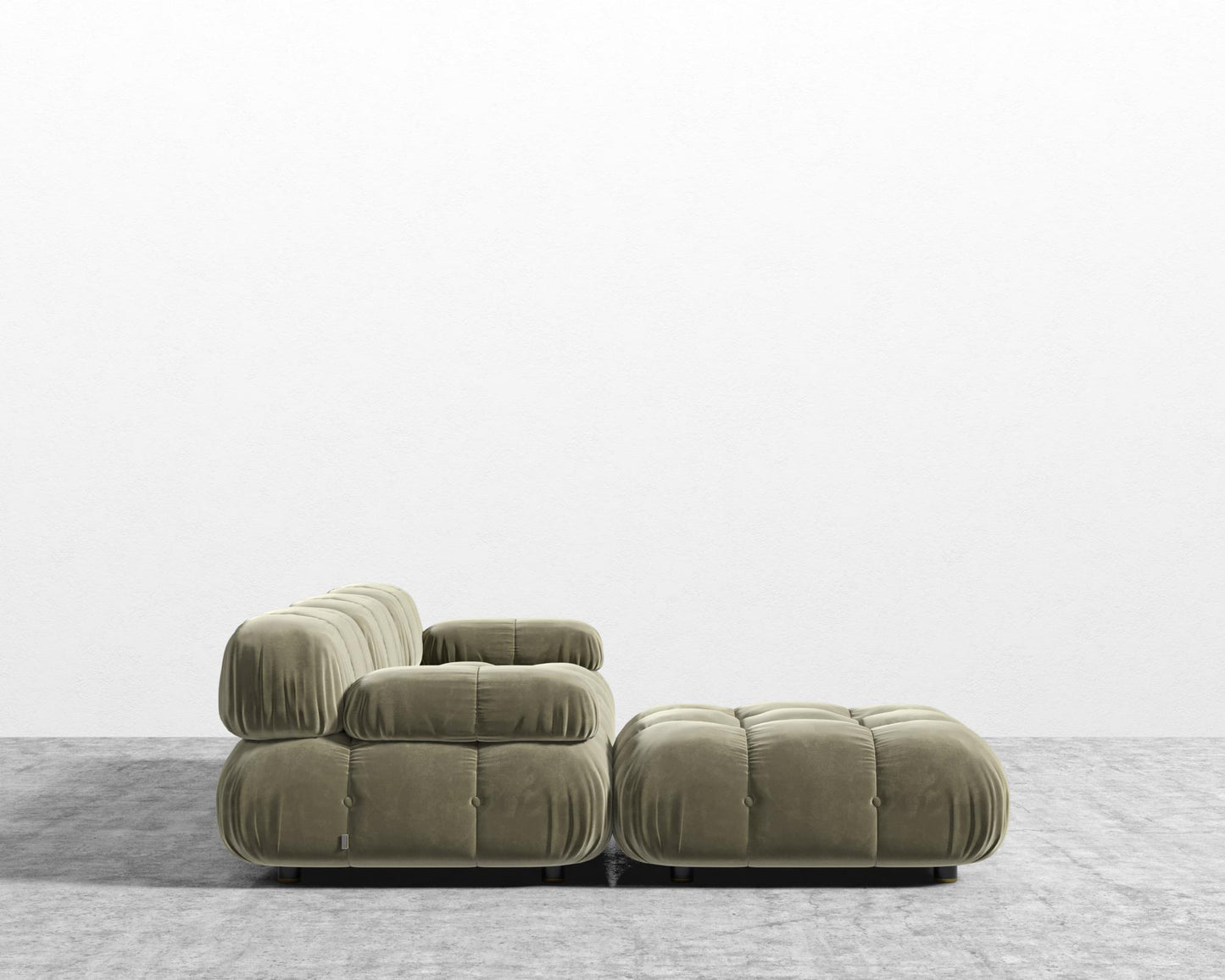 Belia Sectional Sofa - Signature Plush Velvet - Olive Green