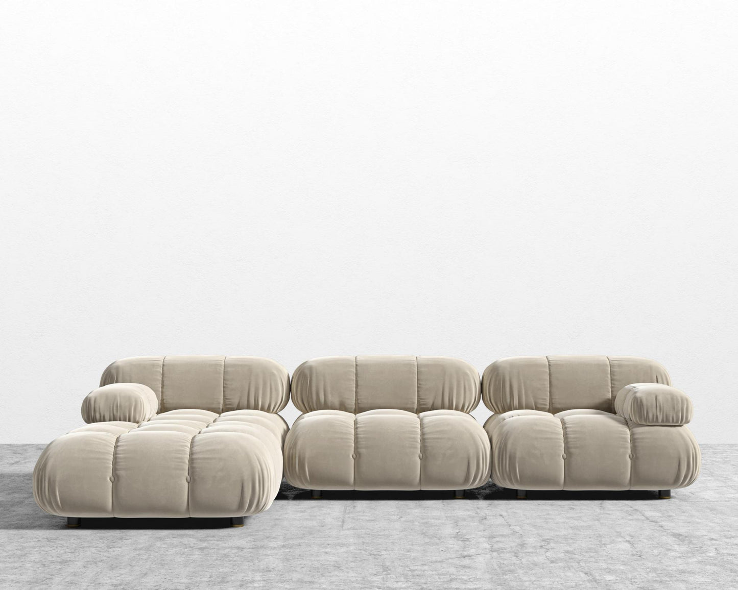 Belia Sectional Sofa - Signature Plush Velvet - Warm Taupe