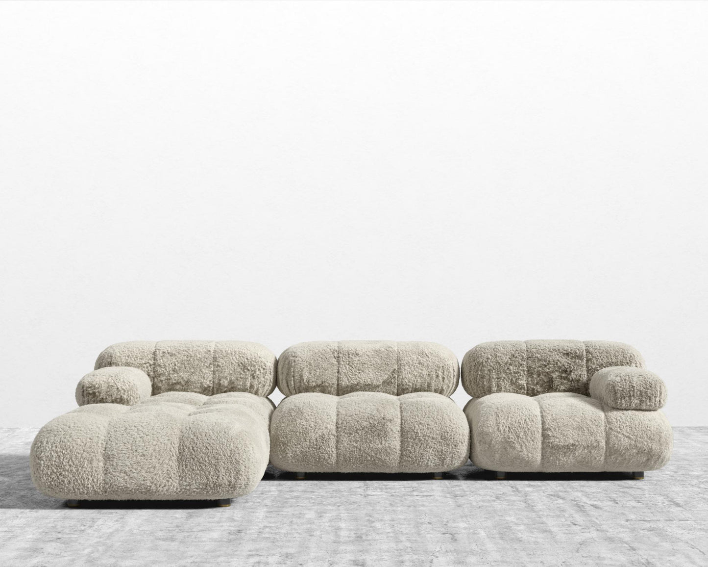 Belia Sectional Sofa - Shearling - Almond