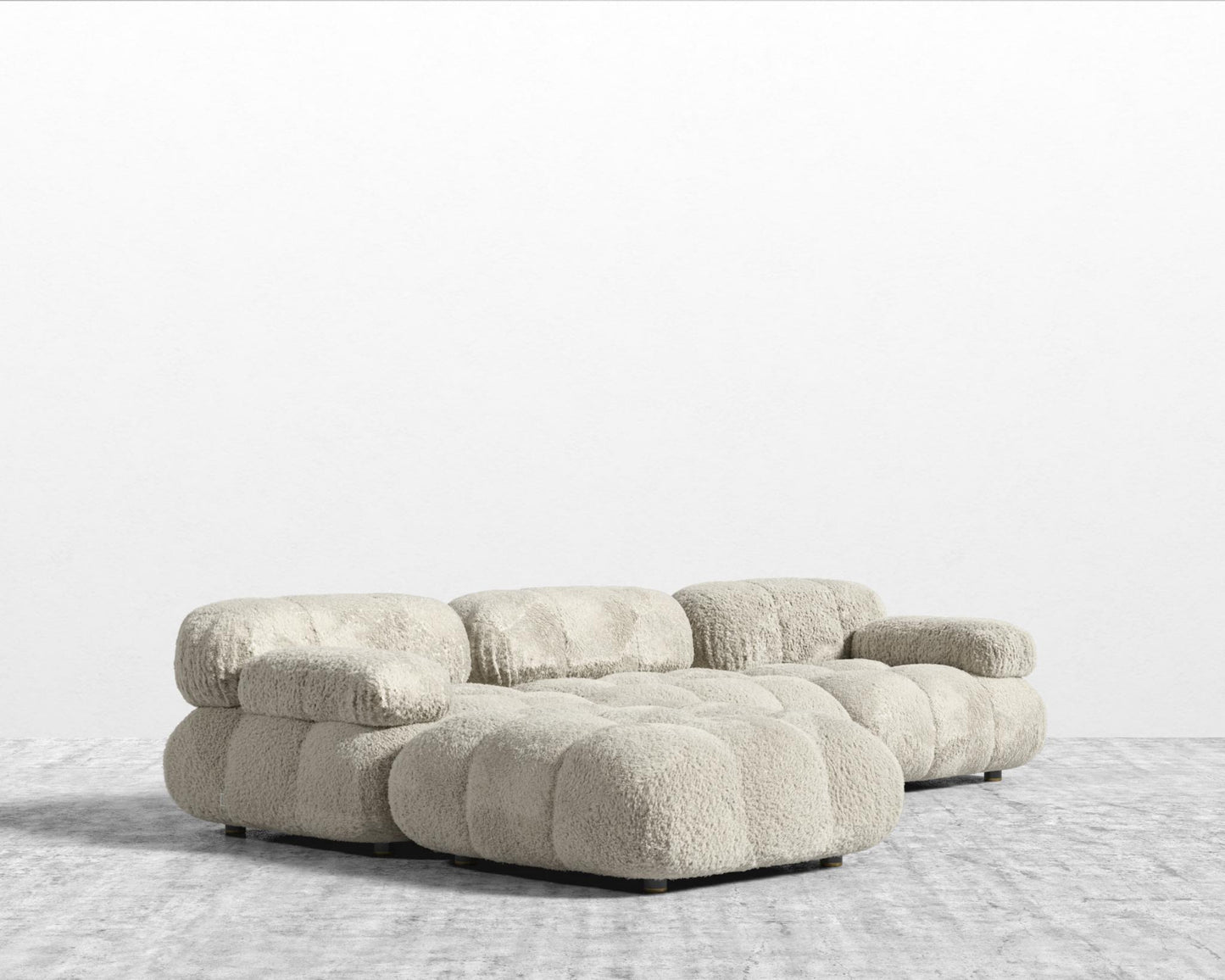 Belia Sectional Sofa - Shearling - Almond