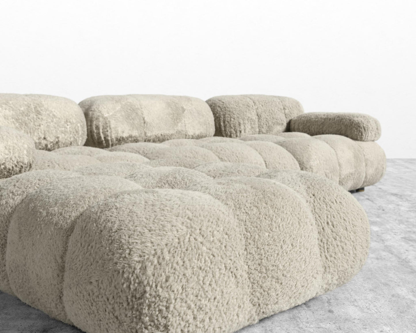 Belia Sectional Sofa - Shearling - Almond