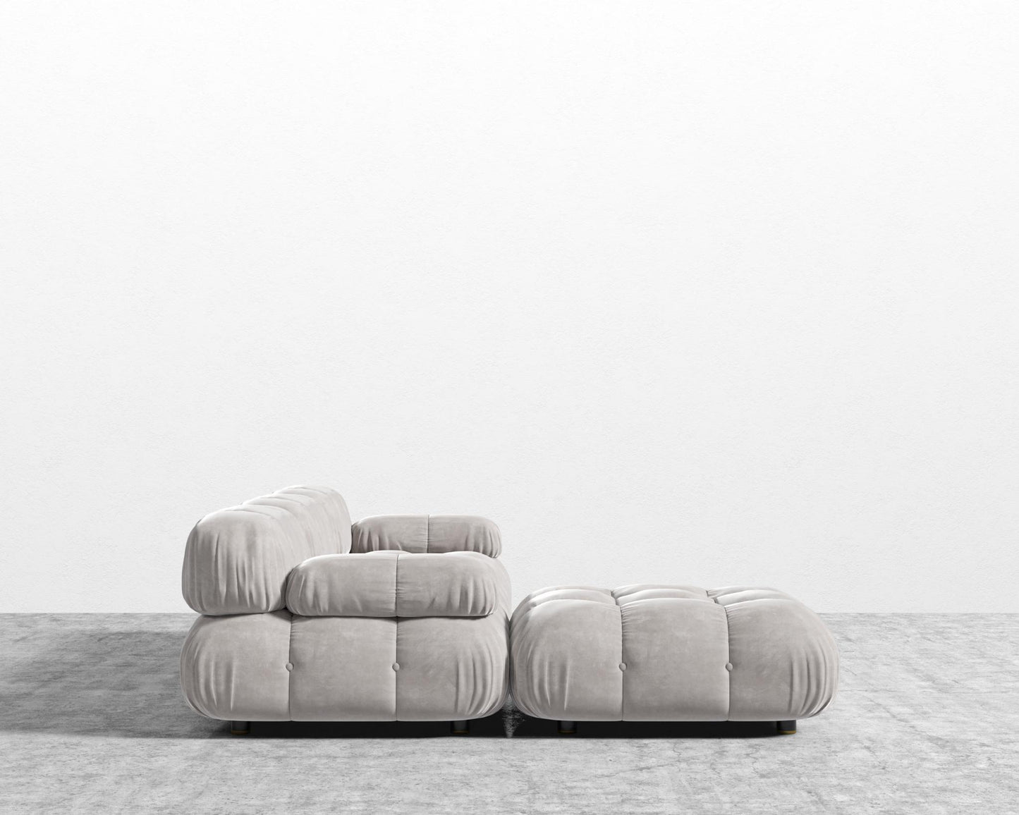 Belia Sectional Sofa - Venice Vegan Suede - Chiffon