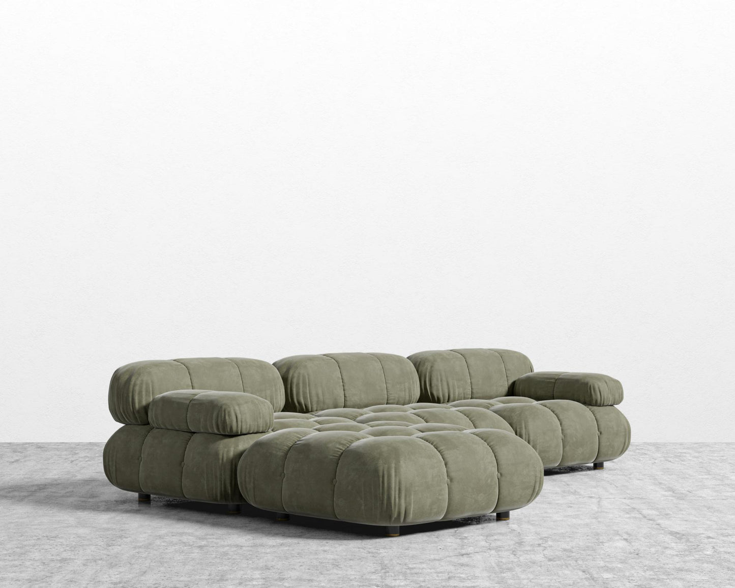 Belia Sectional Sofa - Venice Vegan Suede - Sage