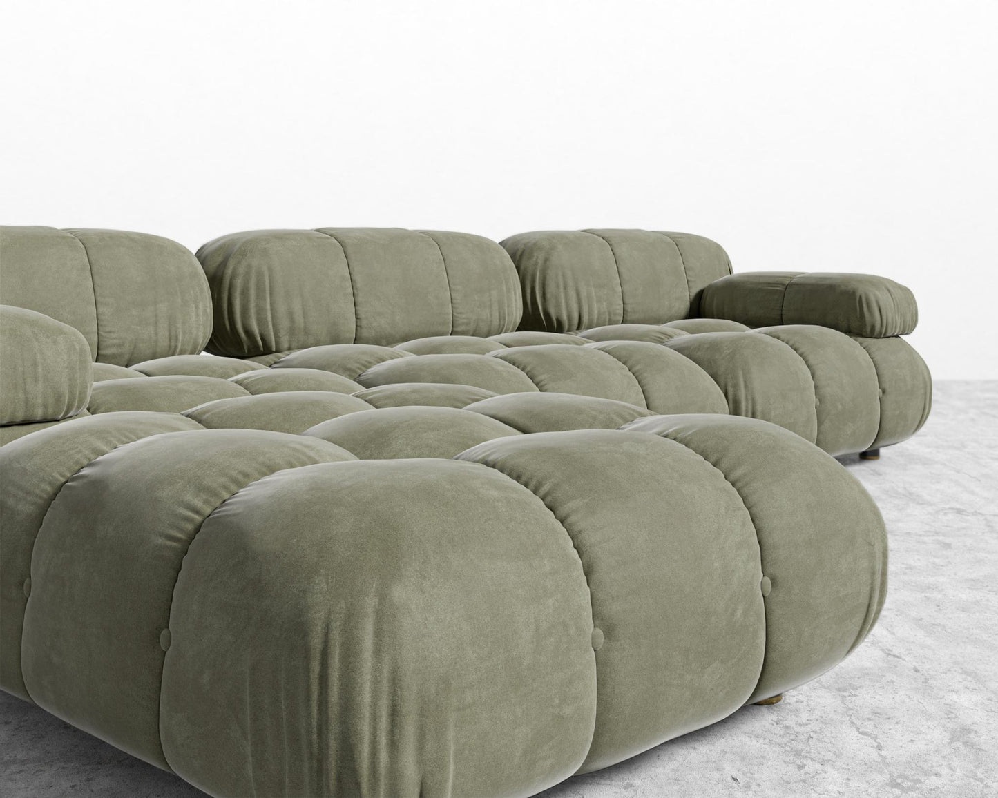 Belia Sectional Sofa - Venice Vegan Suede - Sage