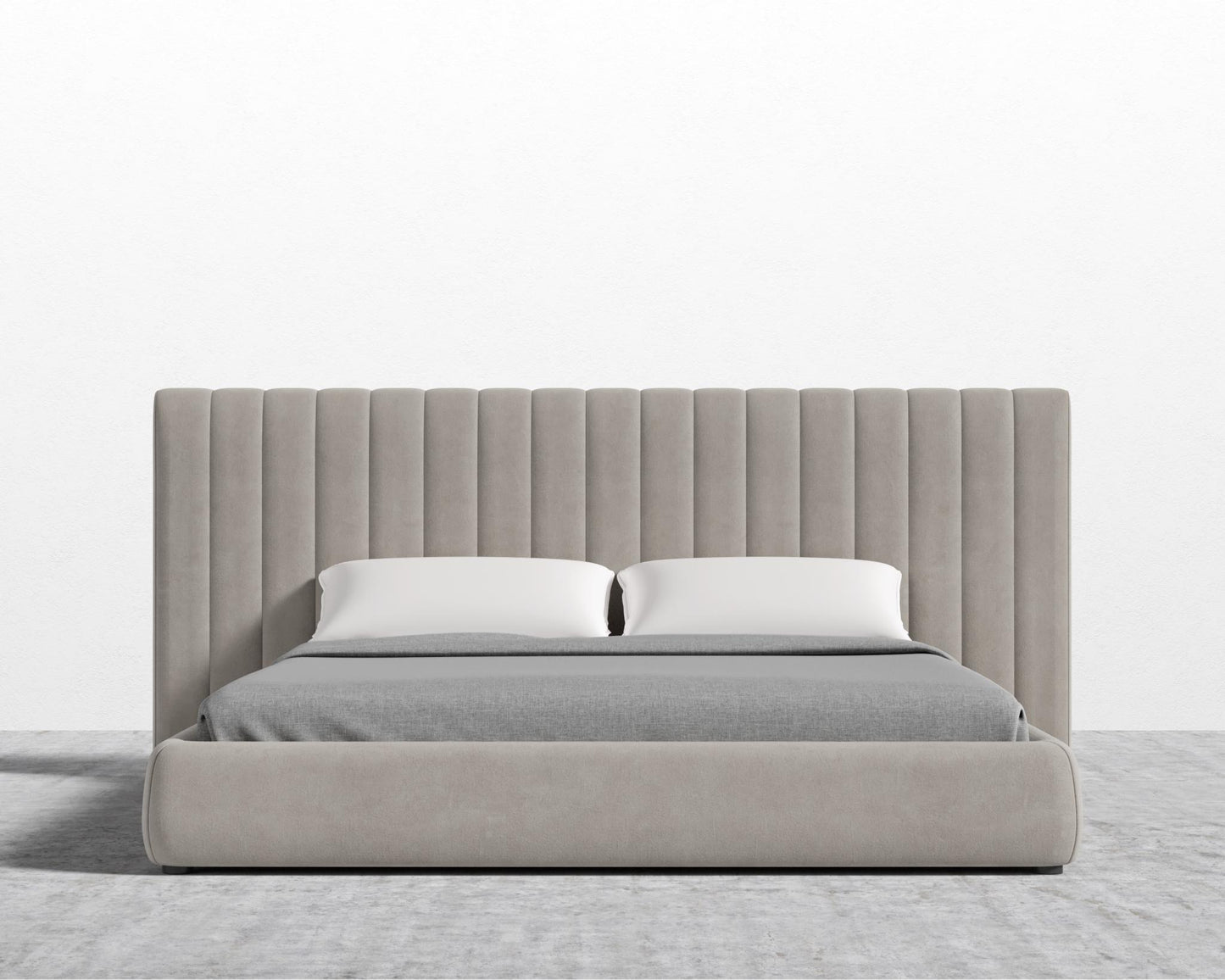 Berlin Bed - King, Venice Vegan Suede - Latte