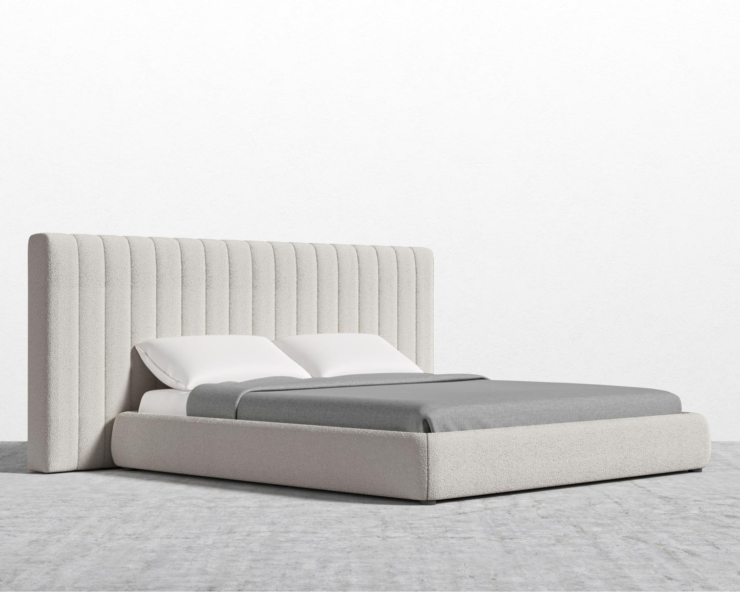 Berlin Bed - King, Chatou Bouclé - Pearl