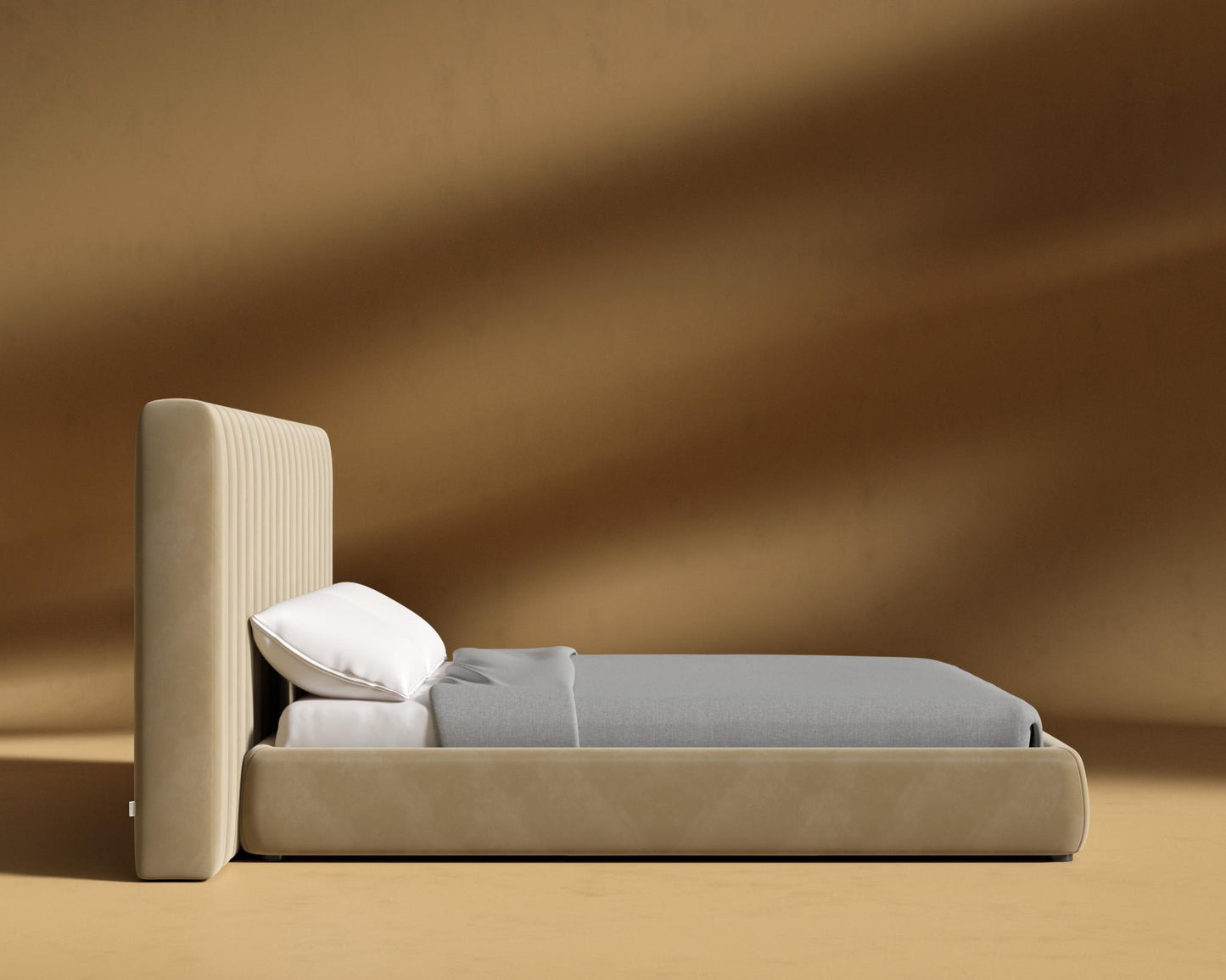 Berlin Bed - King, Plush Velvet - Dune