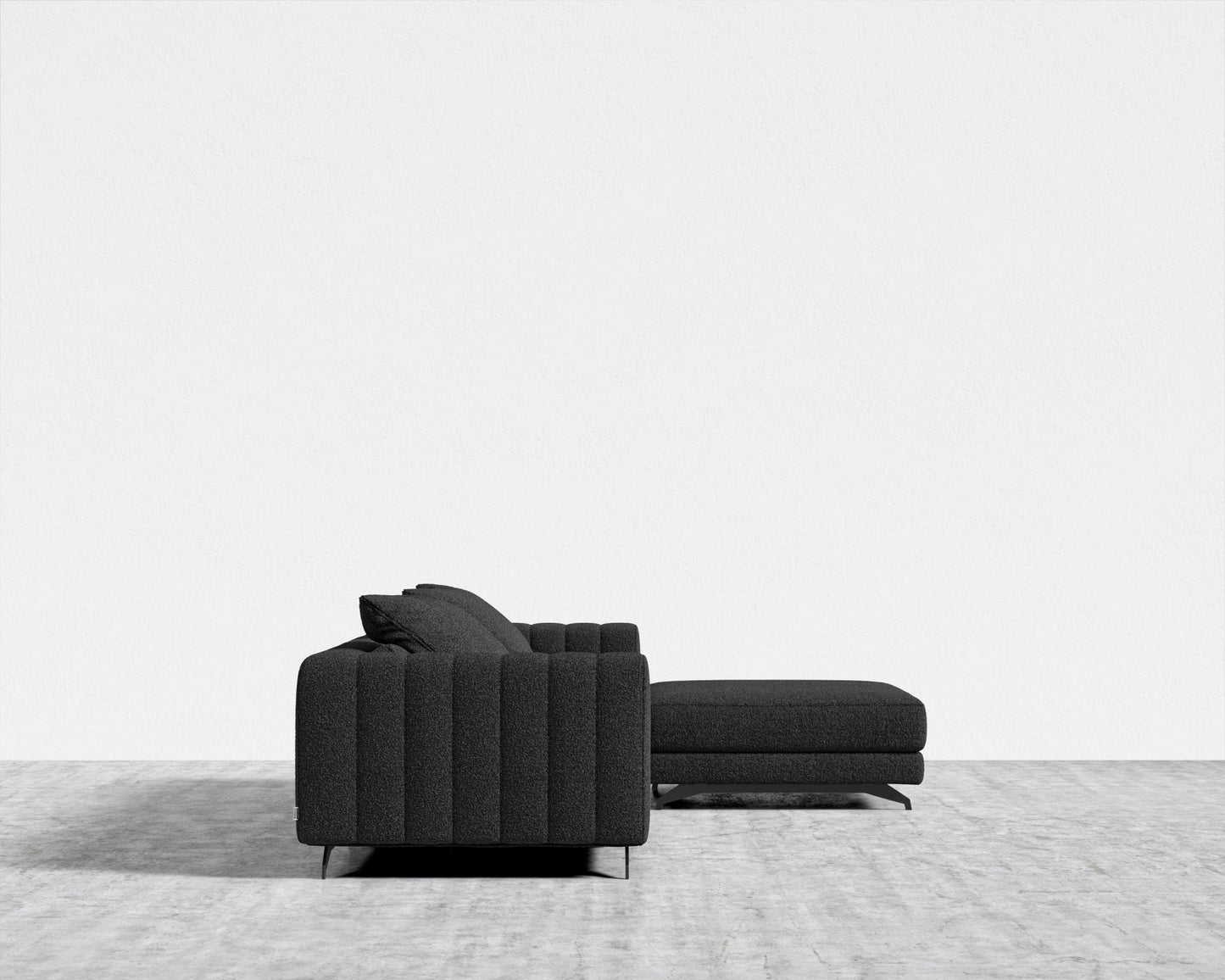 Berlin Sectional Sofa - Black - Berlin, Chatou Bouclé - Caviar