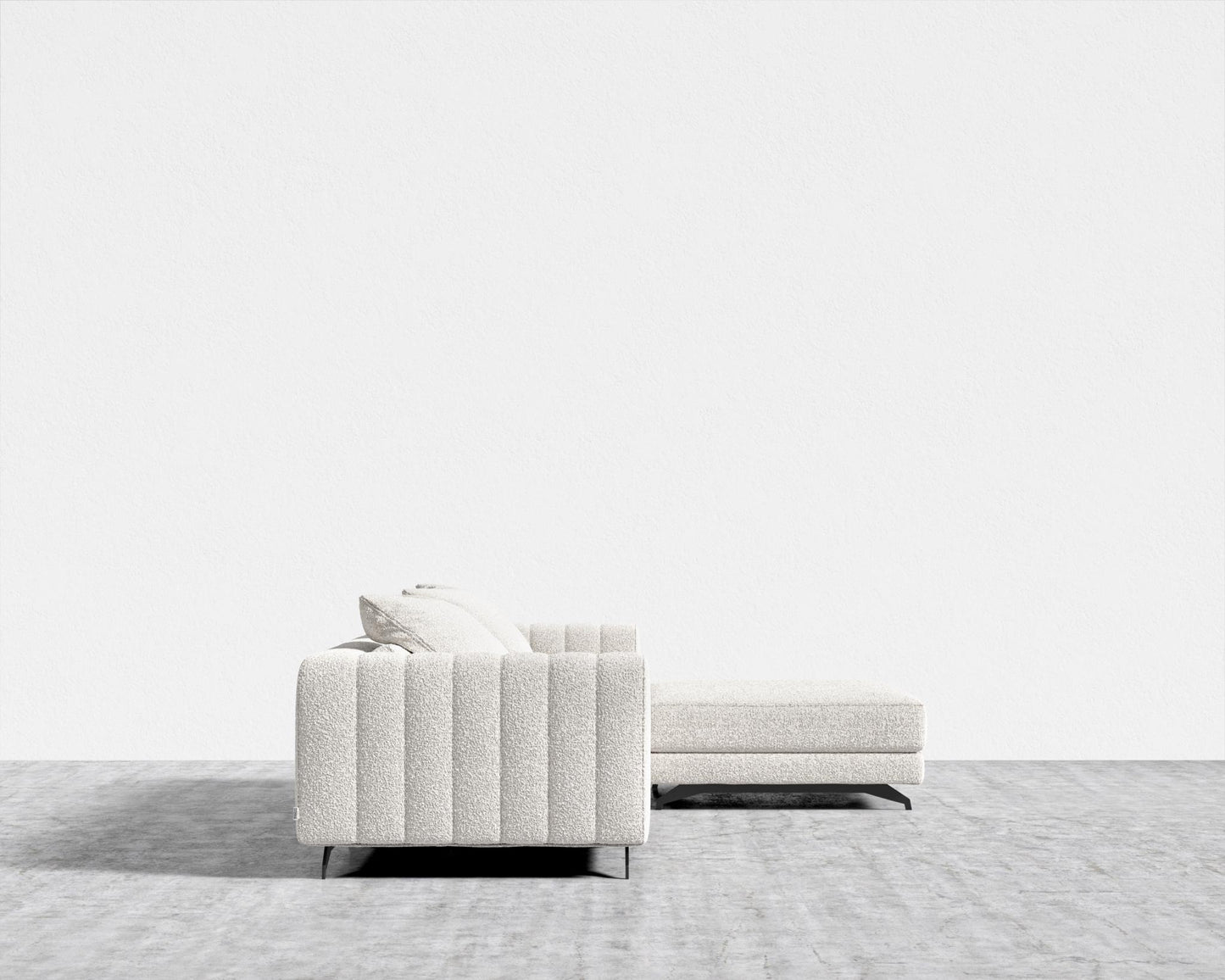 Berlin Sectional Sofa - Black - Berlin, Chatou Bouclé - Pearl
