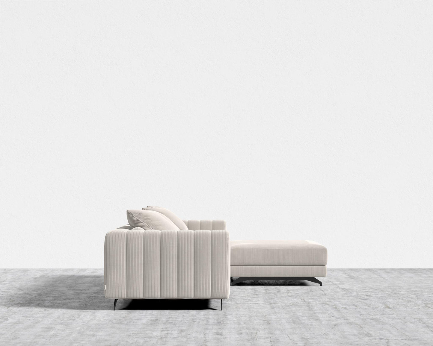 Berlin Sectional Sofa - Black - Berlin, Corduroy Velvet - Clay