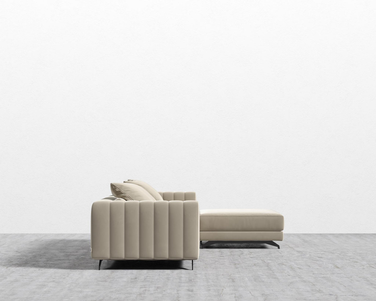 Berlin Sectional Sofa - Black - Berlin, Signature Plush Velvet - Warm Taupe